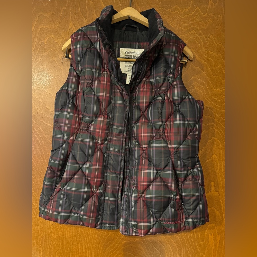 Eddie Bauer Red and Black Quilted Vest